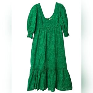 Hyacinth House NWT Green Puff Sleeve Lorelei Midi Dress- Size XXL